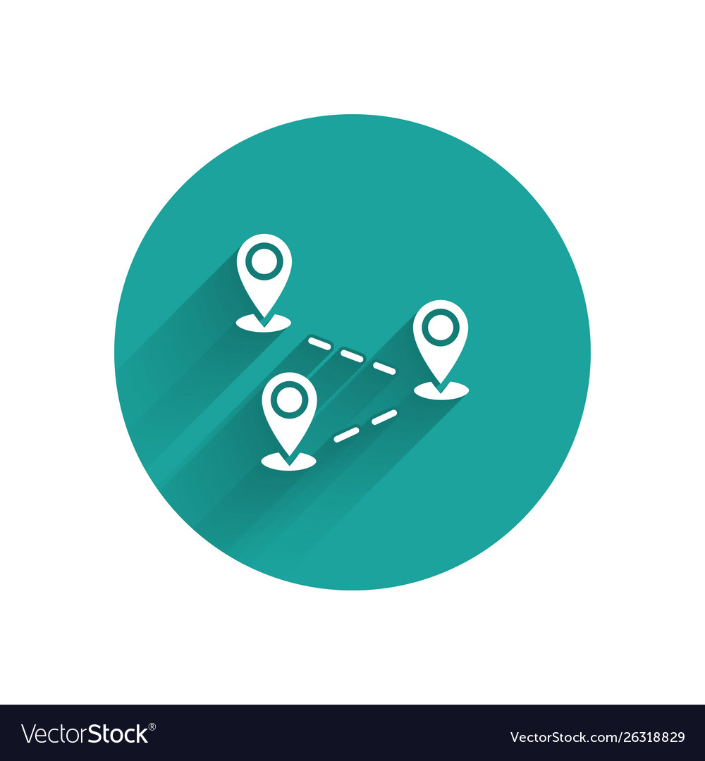 White route location icon isolated with long