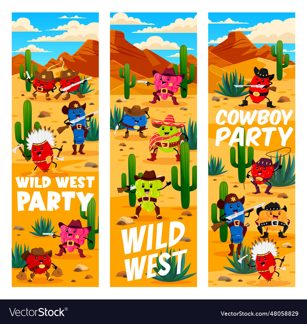 Wild West Wüste Cartoon Western Berry Cowboys