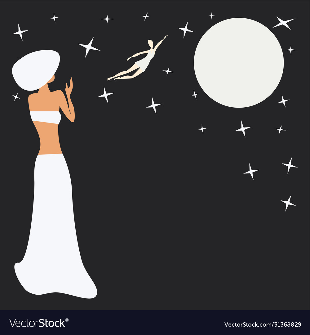 Woman and full moon