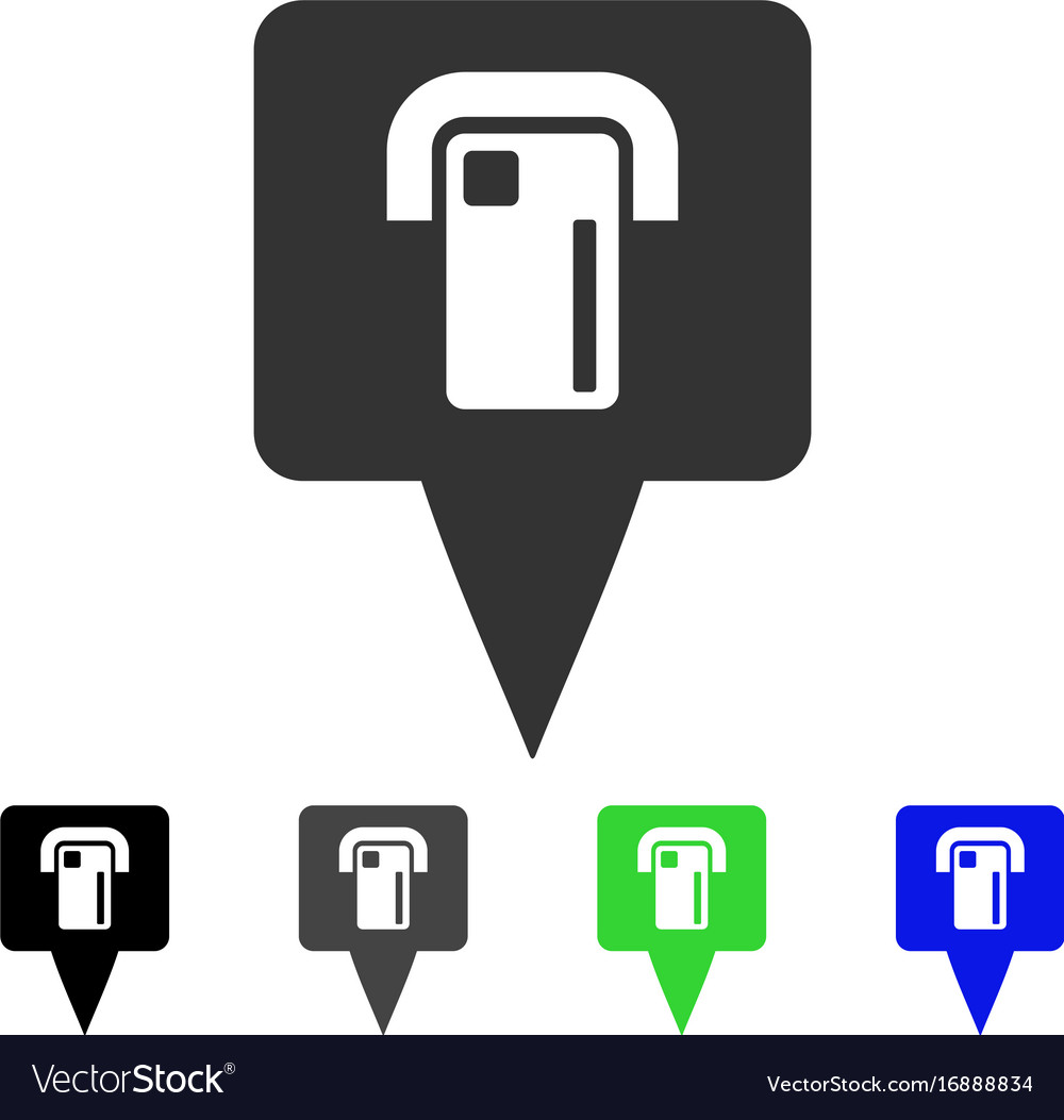 Atm terminal map pointer flat icon