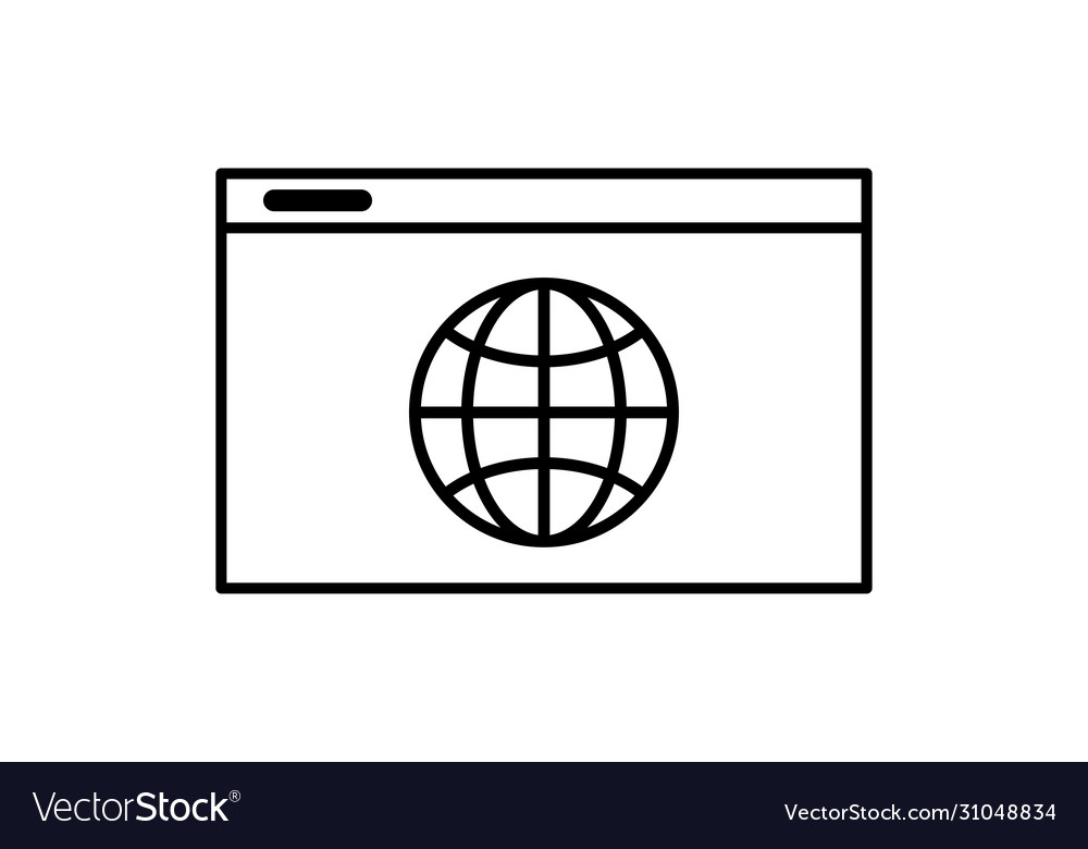 Browser window icon isolated sign website vector image Browser window icon isolated sign website