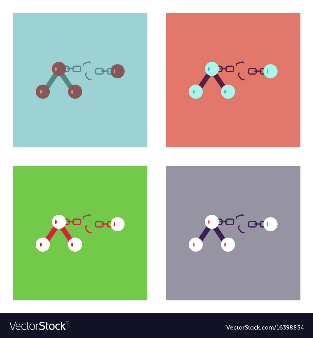 Flat icon design collection atom and broken chain