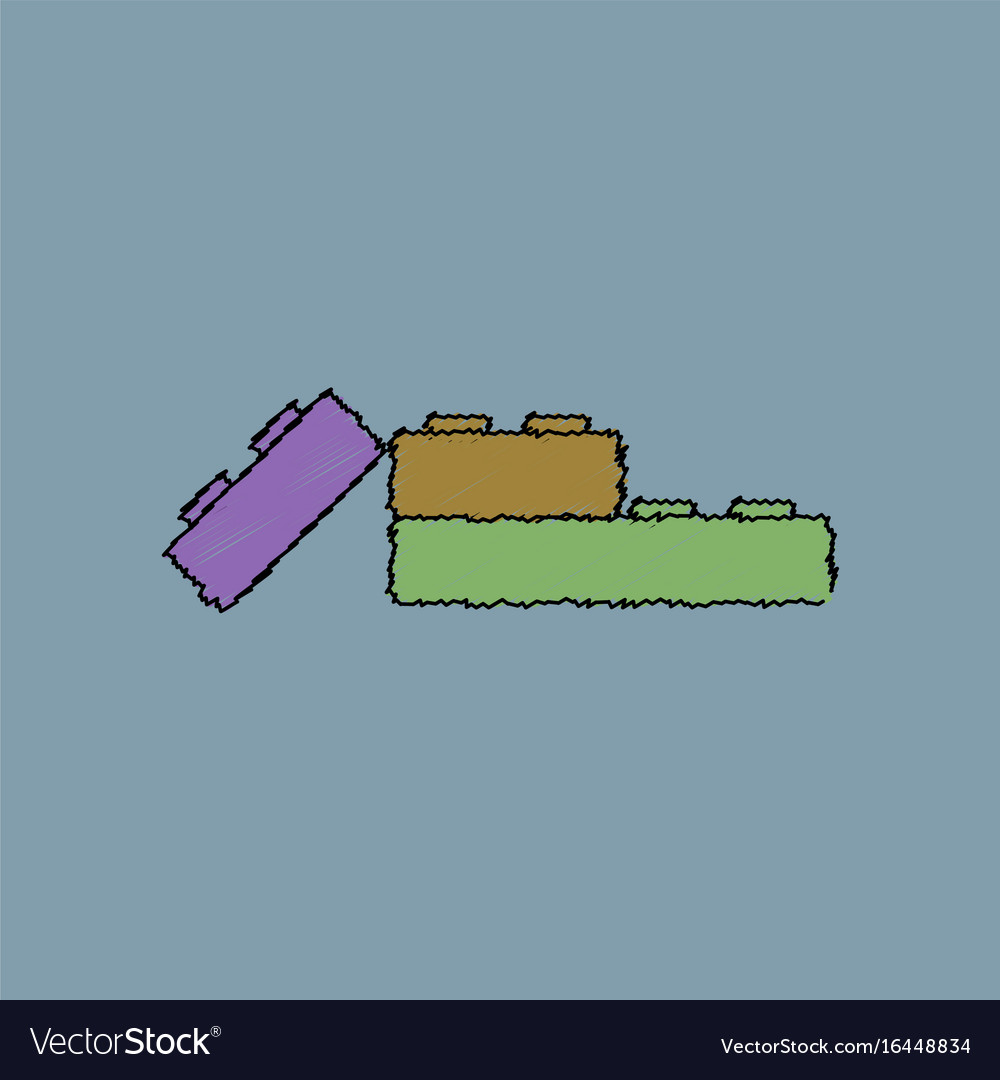 Flat shading style icon lego constructor