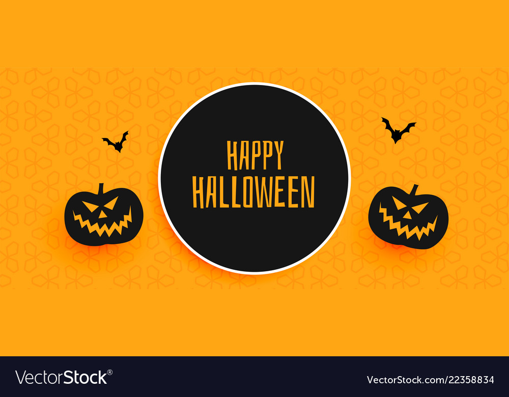 Happy Halloween Banner Design With Pumpkin And Vector Image