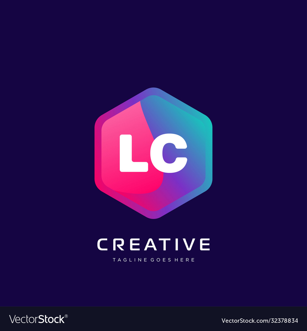 Lc initial logo with colorful template Vector Image Lc initial logo with colorful template