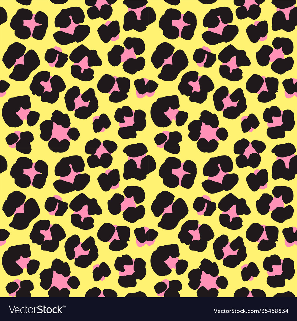 Leopard print seamless background pattern black Vector Image