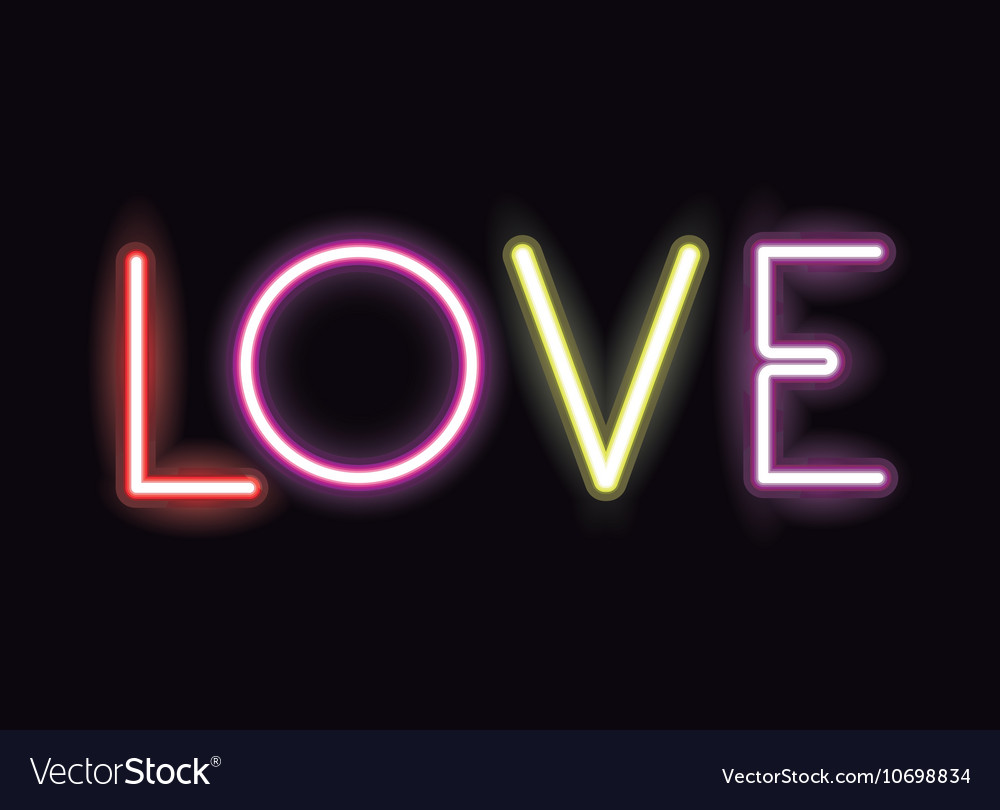 Neon font text design