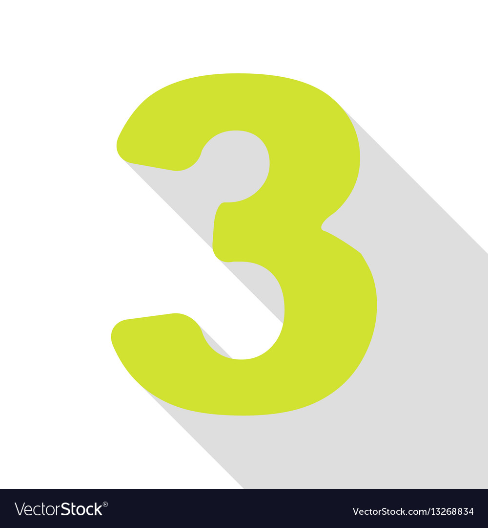 Number 3 sign design template element pear icon
