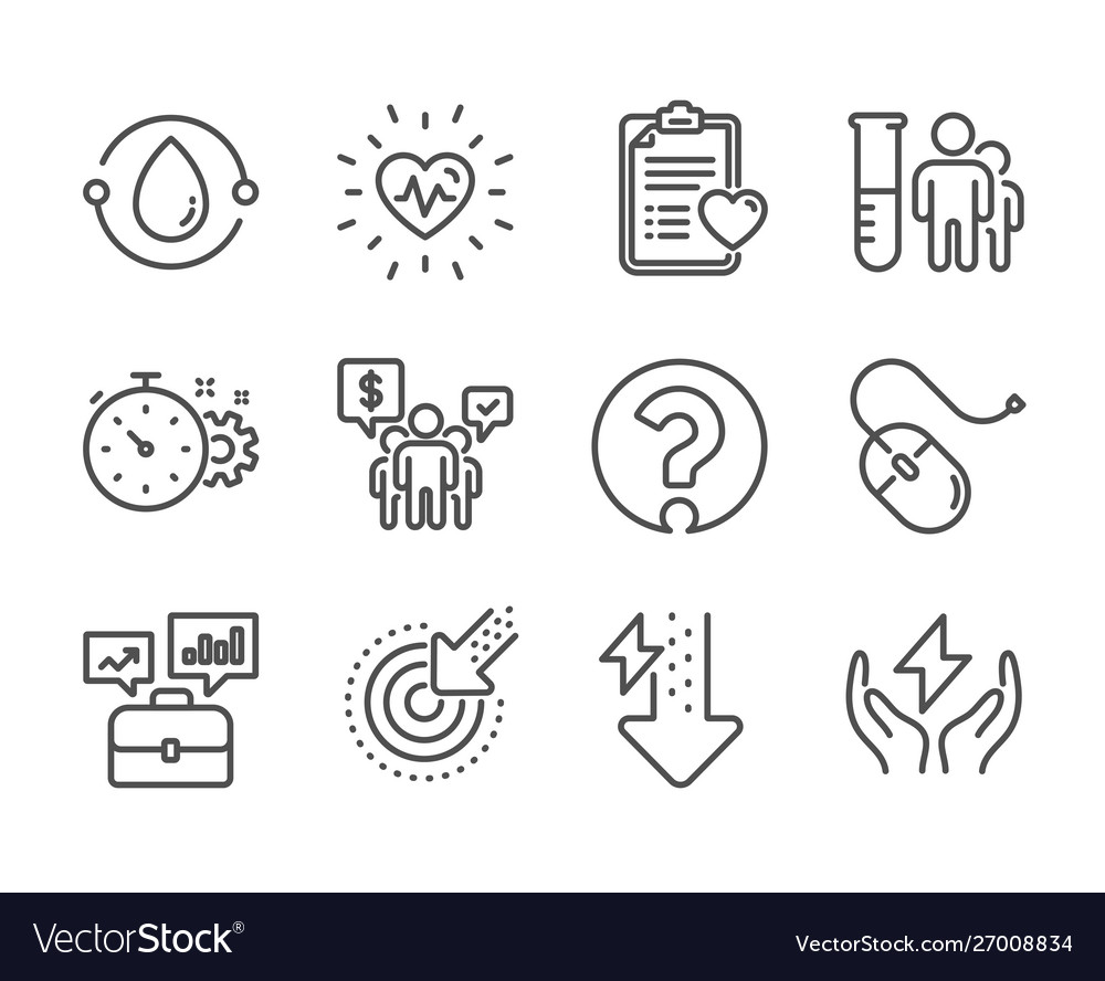 Set science icons such as computer mouse