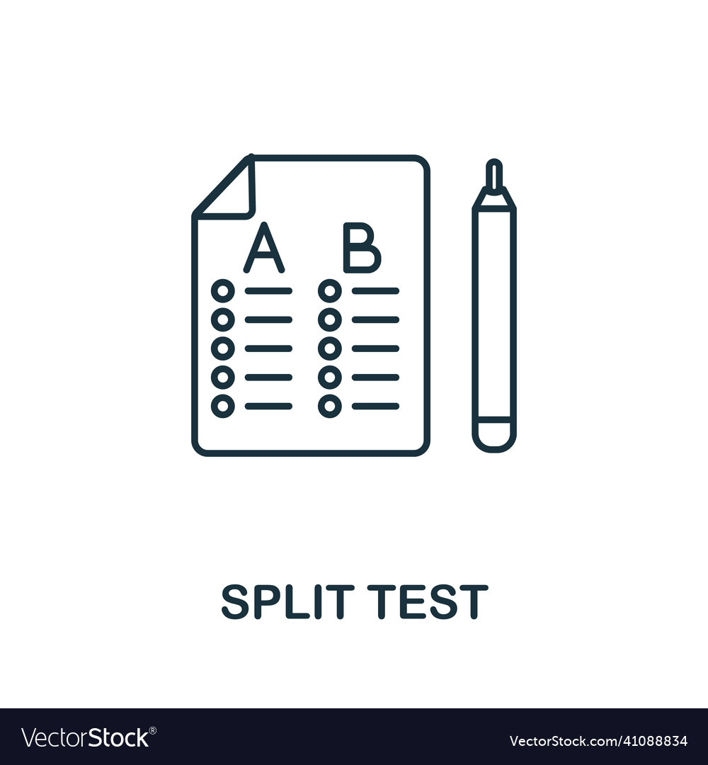 Split test icon line element from graphic design vector image Split test icon line element from graphic design