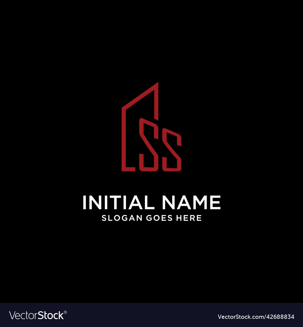 Ss initial monogram with building logo design Vector Image Ss initial monogram with building logo design