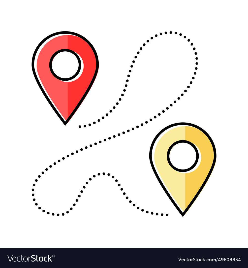 Track airplane pointer map color icon vector image Track airplane pointer map color icon