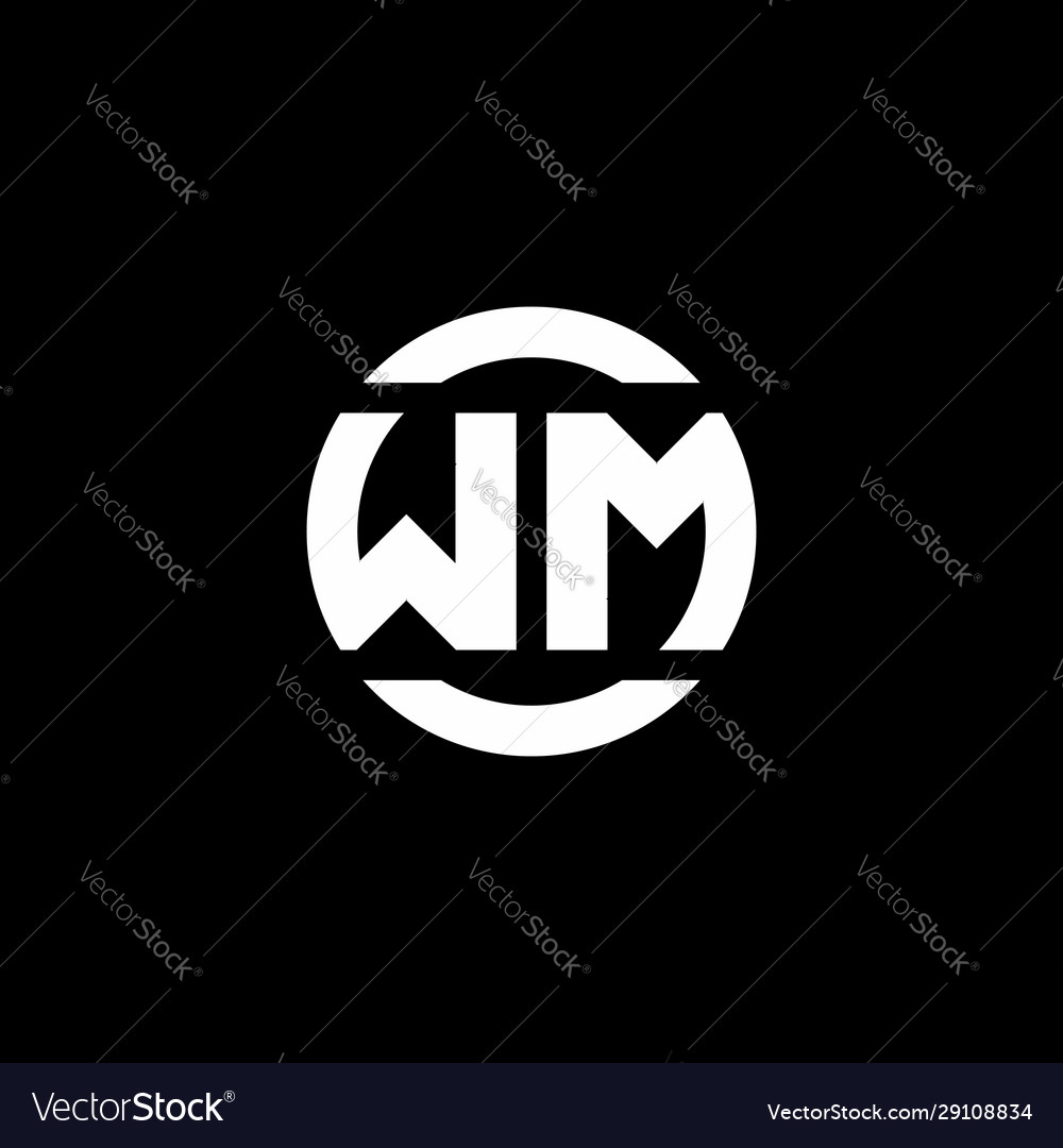 Wm logo monogram isolated on circle element