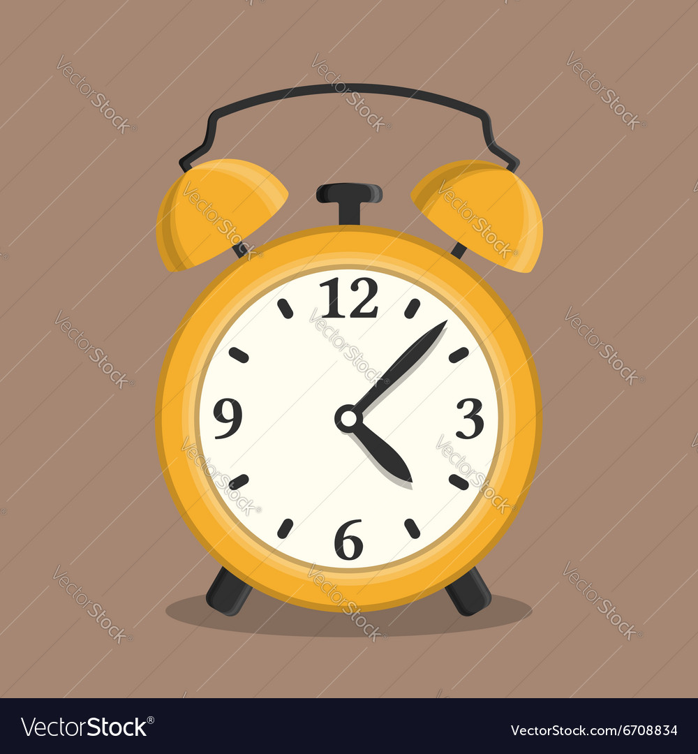 Yellow alarm clock Royalty Free Vector Image VectorStock