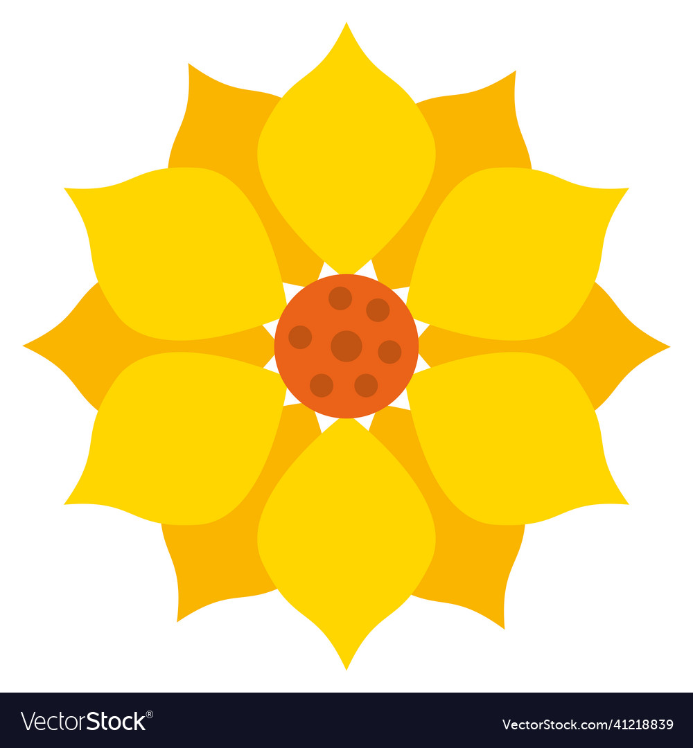 Beautiful yellow flower Royalty Free Vector Image