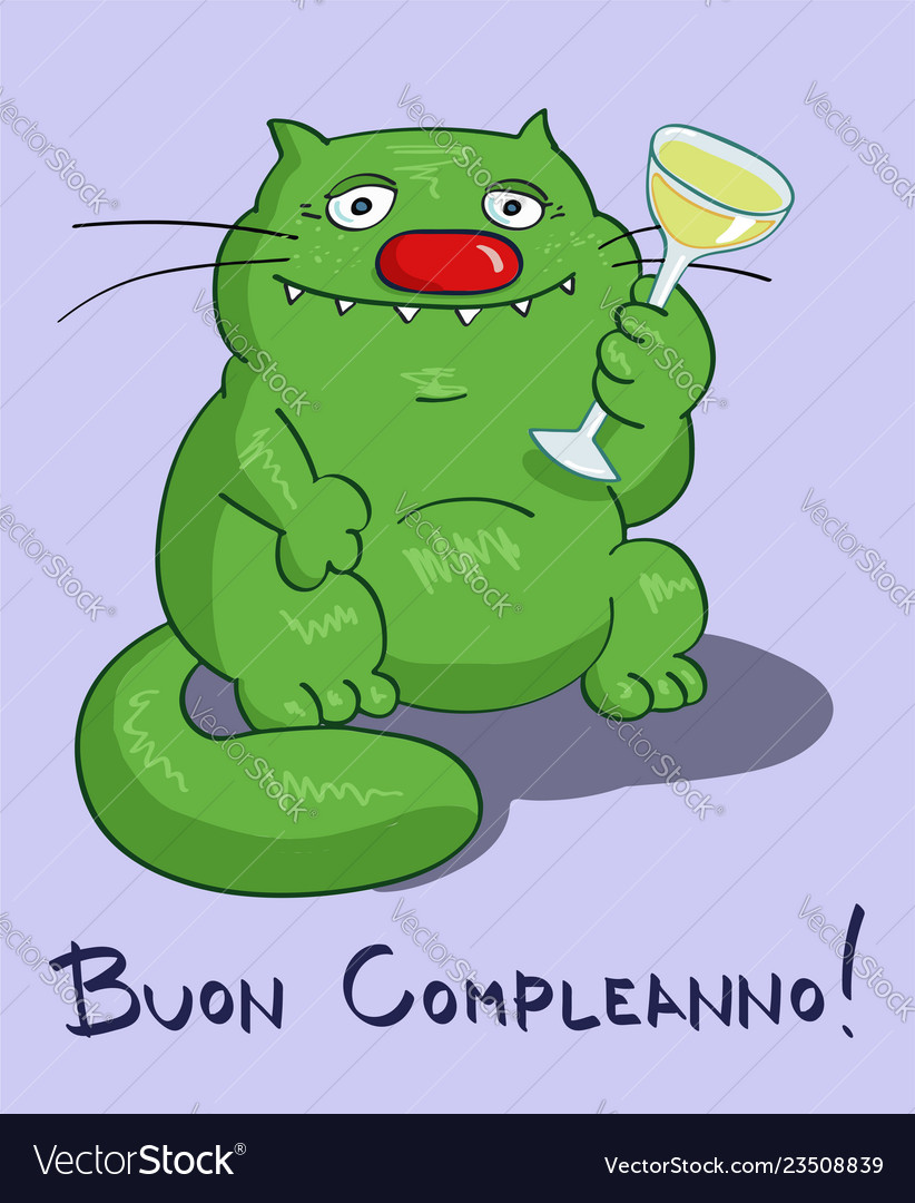 Birthday greeting card italian text