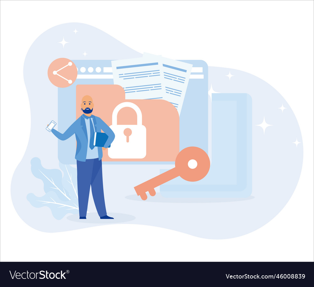 Characters using cyber security services