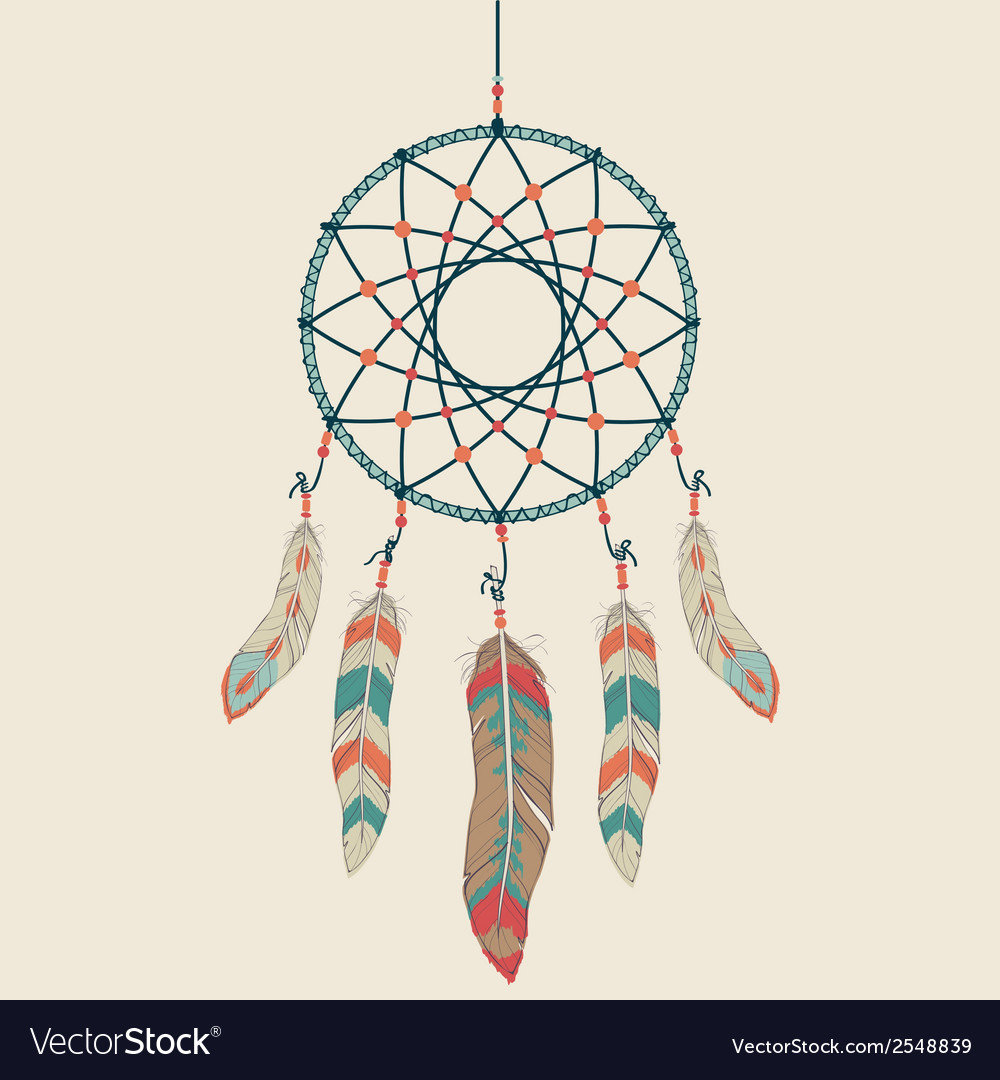 Colorful of dream catcher Royalty Free Vector Image