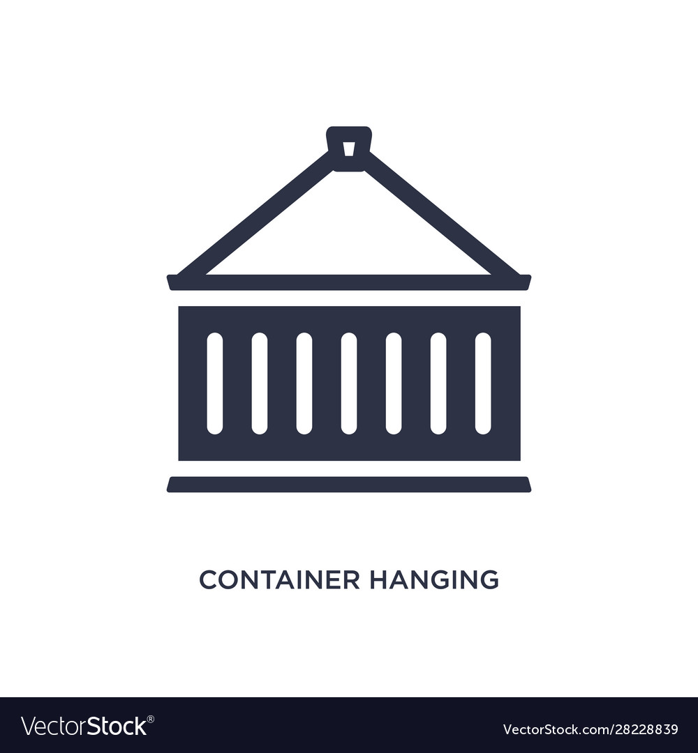 Container hanging icon on white background simple vector image Container hanging icon on white background simple