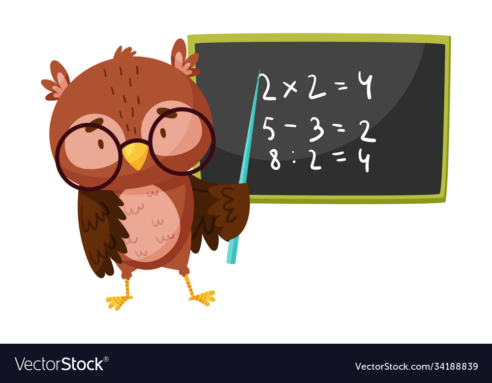 Cute Owl Teacher with Pointer