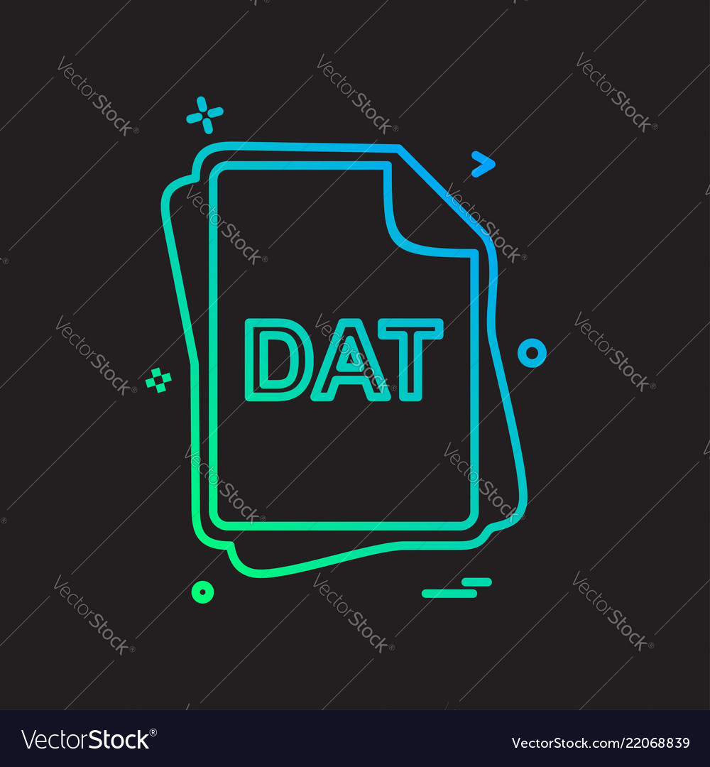 Dat file type icon design Vector Image Dat file type icon design