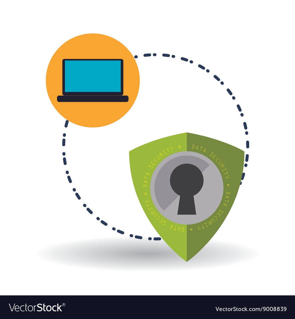 Data security design protect icon center