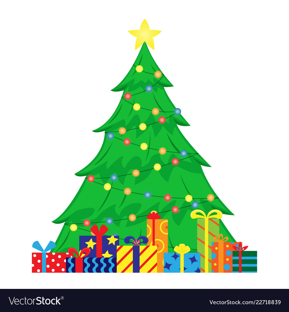 Decorated christmas tree Royalty Free Vector Image