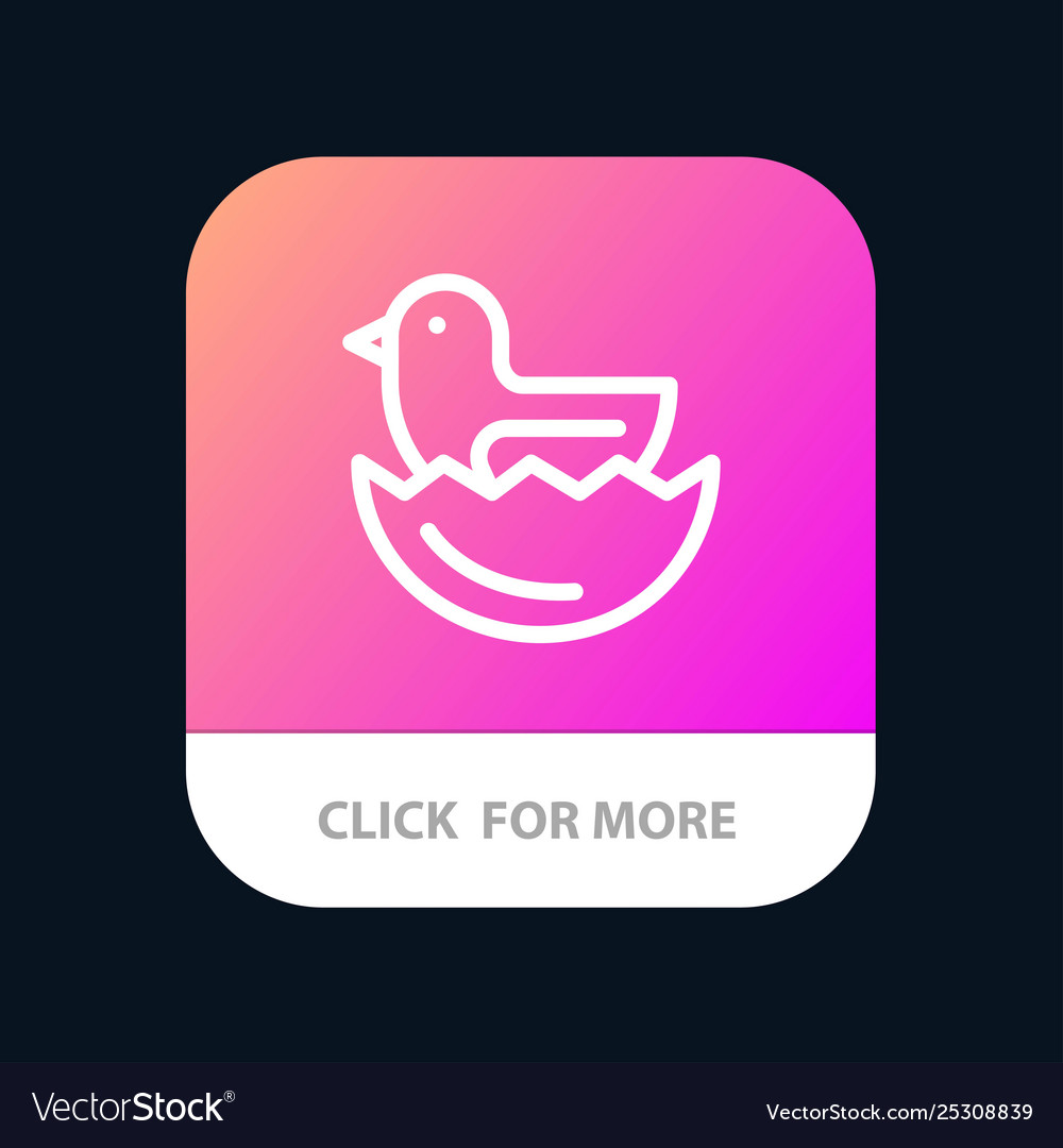 Duck egg easter mobile app button android and ios Vector Image Duck egg easter mobile app button android and ios