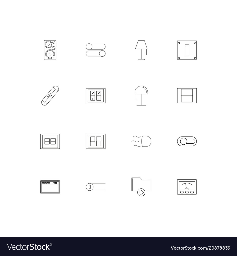 Electrical linear thin icons set outlined simple