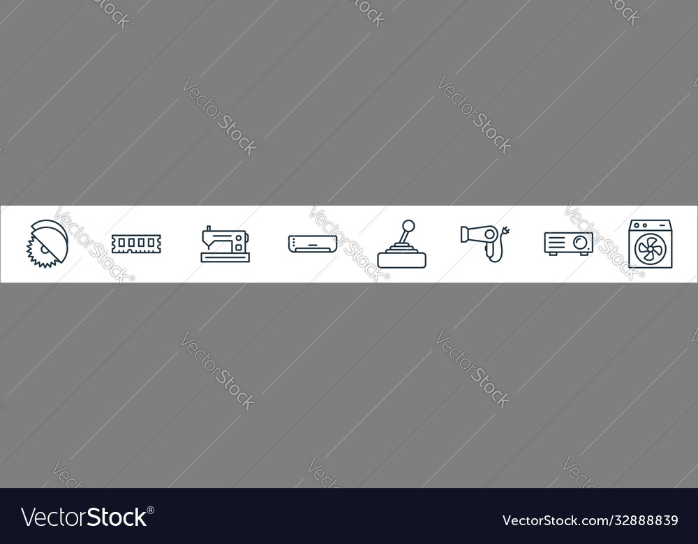 Electronic devices line icons linear set quality Vector Image Electronic devices line icons linear set quality