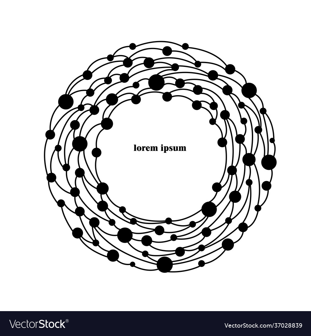 Graphic circle frame with abstract lines