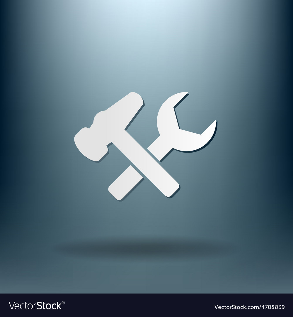 Hammer And Wrench Symbol Settings Royalty Free Vector Image