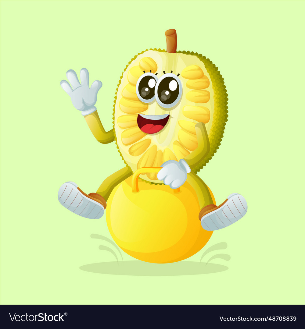 Jackfruit character playing with bouncing ball