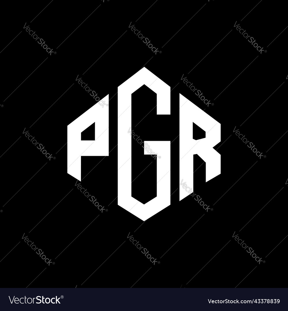Pgr letter logo design with polygon shape