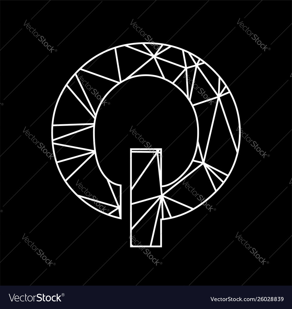 Q geometric triangle block chain font