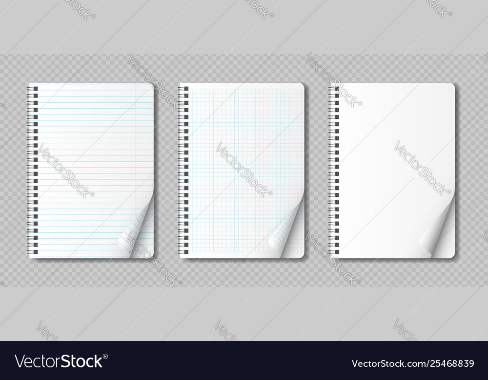 Realistic blank pages notebook