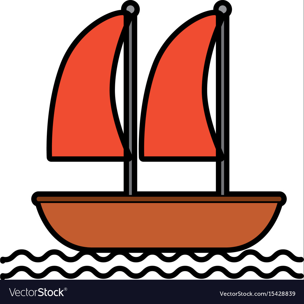 Sailboat Marine Isolated Icon Royalty Free Vector Image