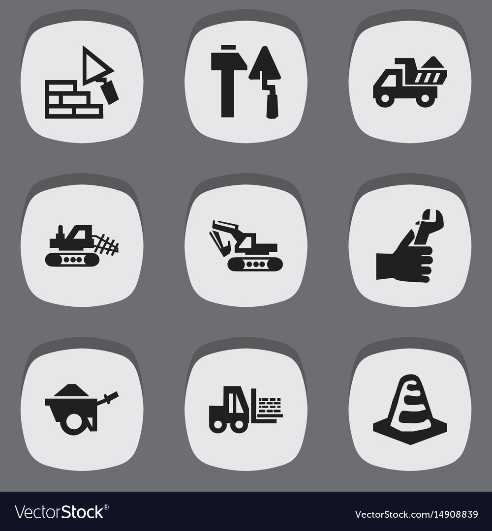 Set of 9 editable structure icons includes