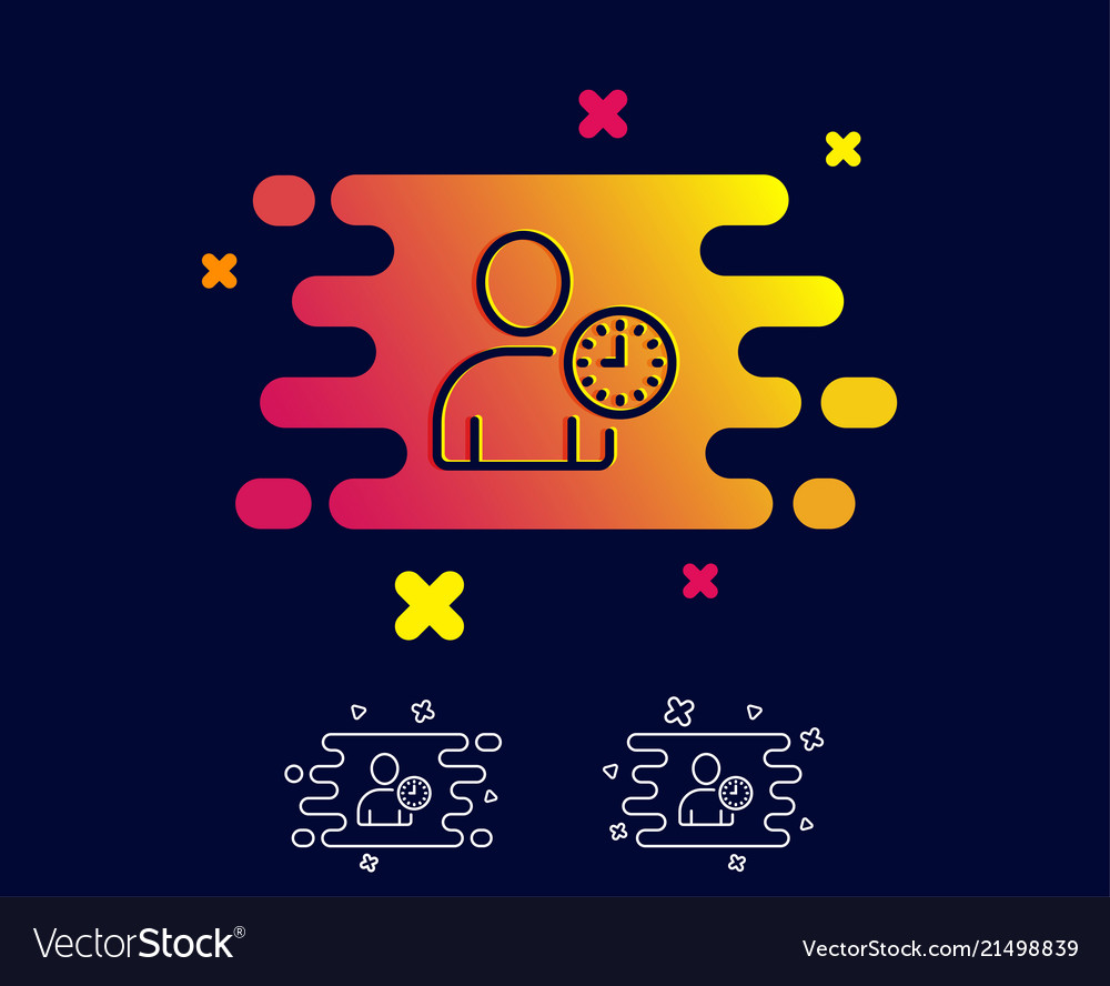 User with clock line icon profile avatar sign