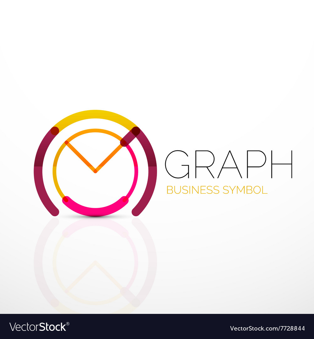 Abstract logo idea linear chart or graph