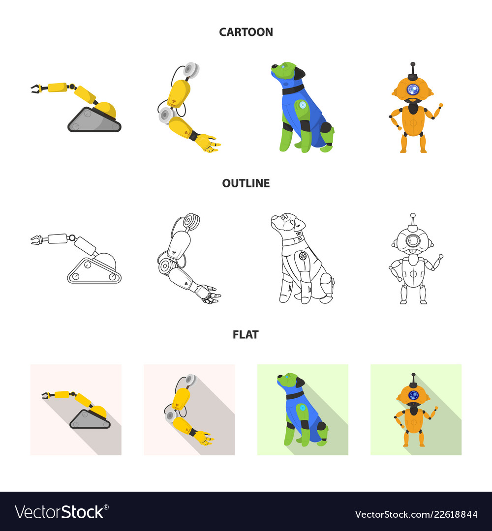 Design of robot and factory sign vector image Design of robot and factory sign