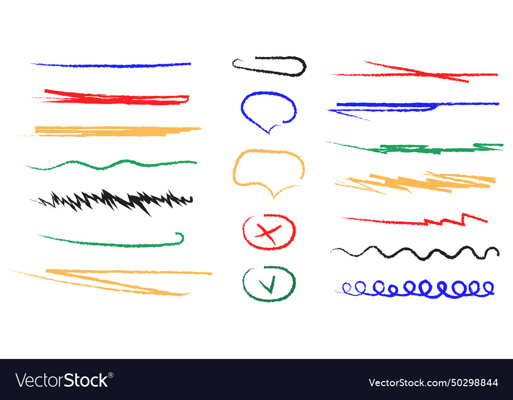 Elements for annotations highlighting Vector Image Elements for annotations highlighting