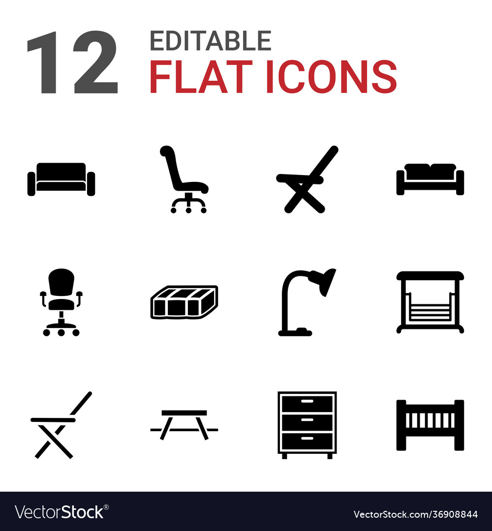 Möbel Icons Lizenzfreies Vektorbild VectorStock