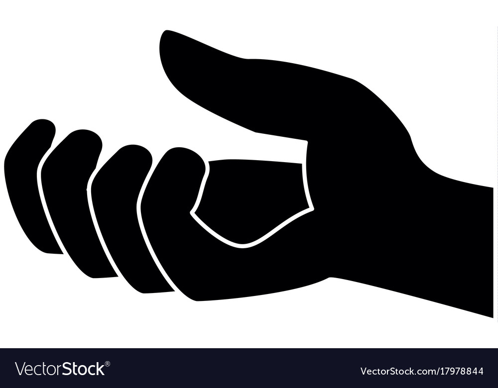 Hand receiving isolated icon Royalty Free Vector Image