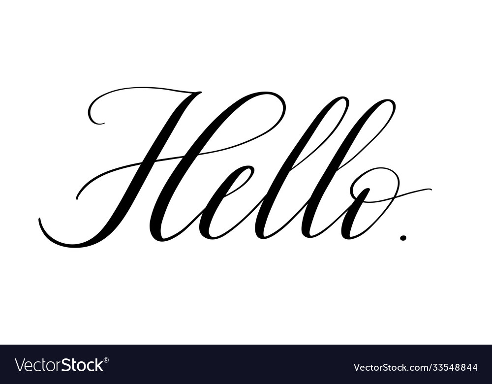 Handwritten hello phrase retro text vector image Handwritten hello phrase retro text