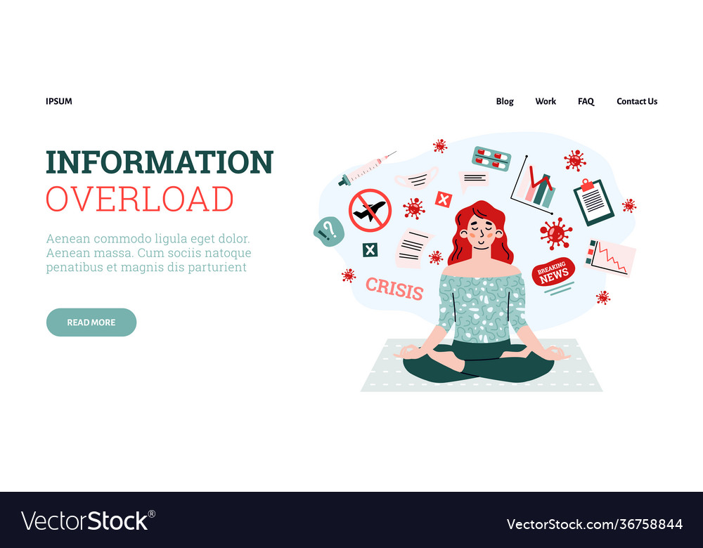 Information overload website interface design vector image Information overload website interface design