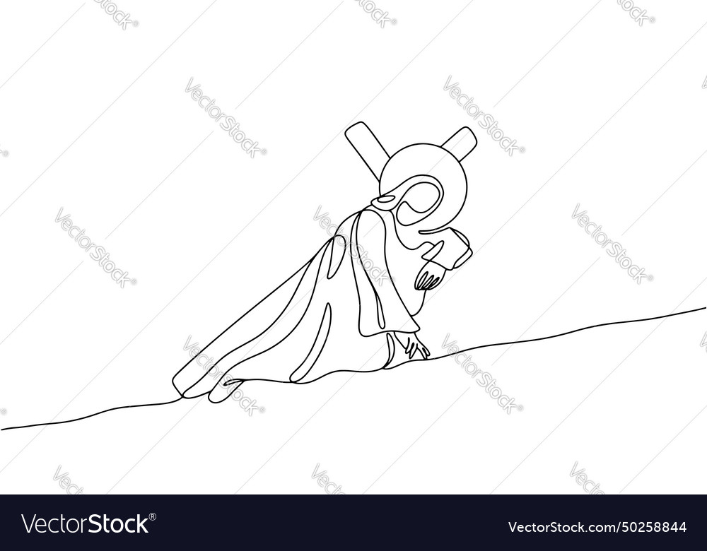 Jesus cross burden religion Royalty Free Vector Image