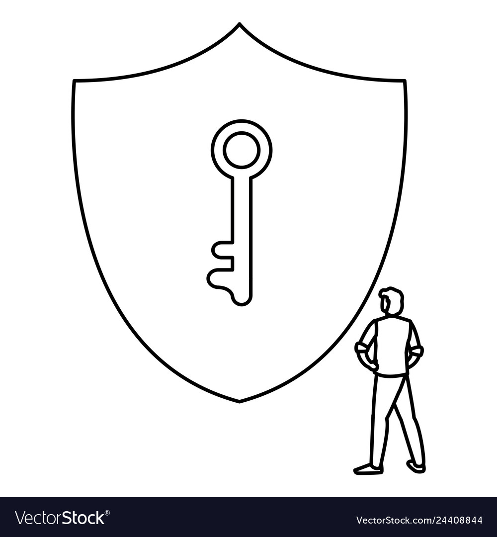 Man using shield security with key
