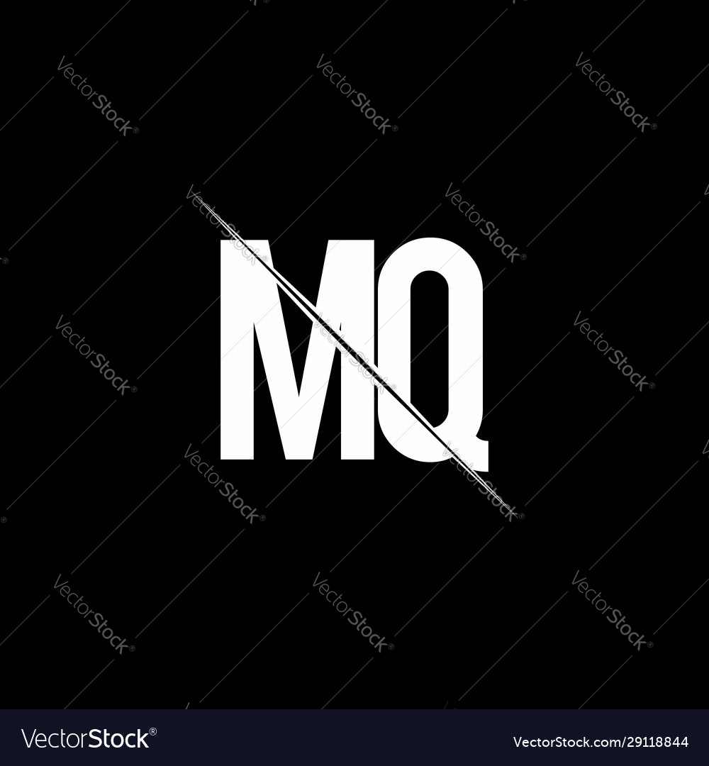 Mq logo monogram with slash style design template