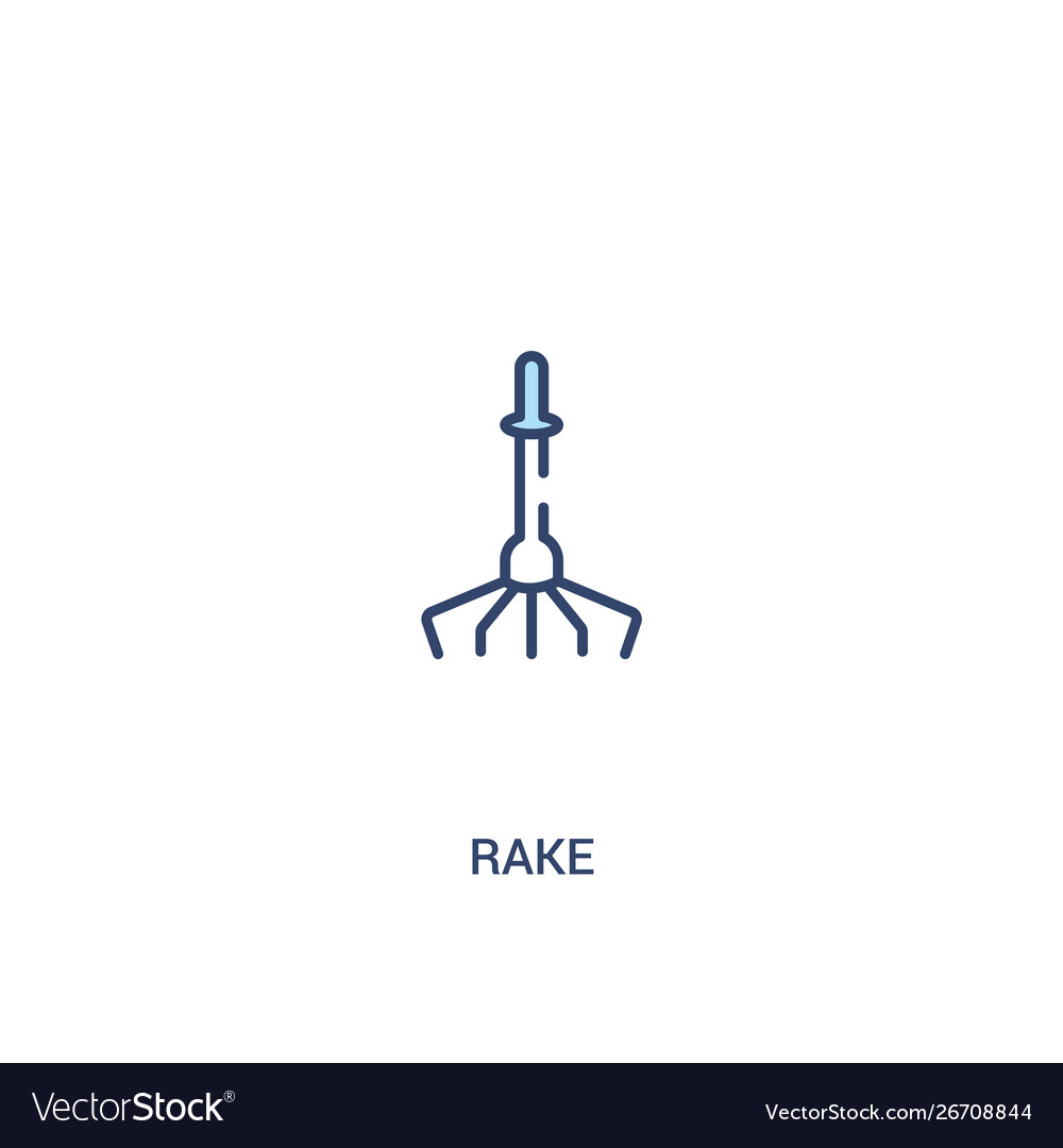 Rake concept 2 colored icon simple line element